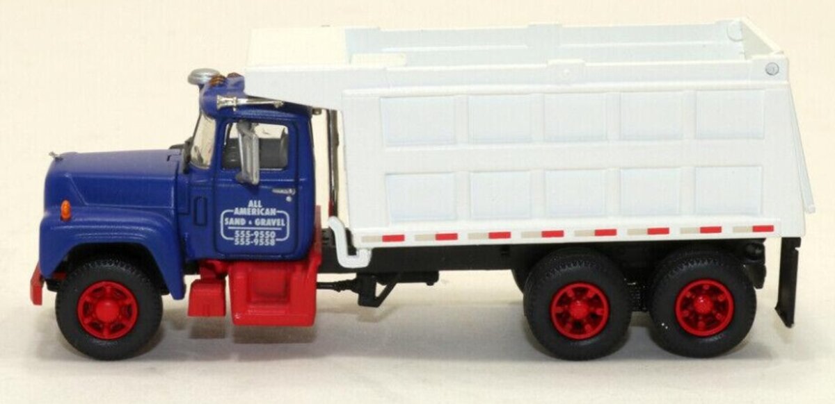 Athearn 93124 HO Blue & White All American Mack R Dump Truck Ready To Roll