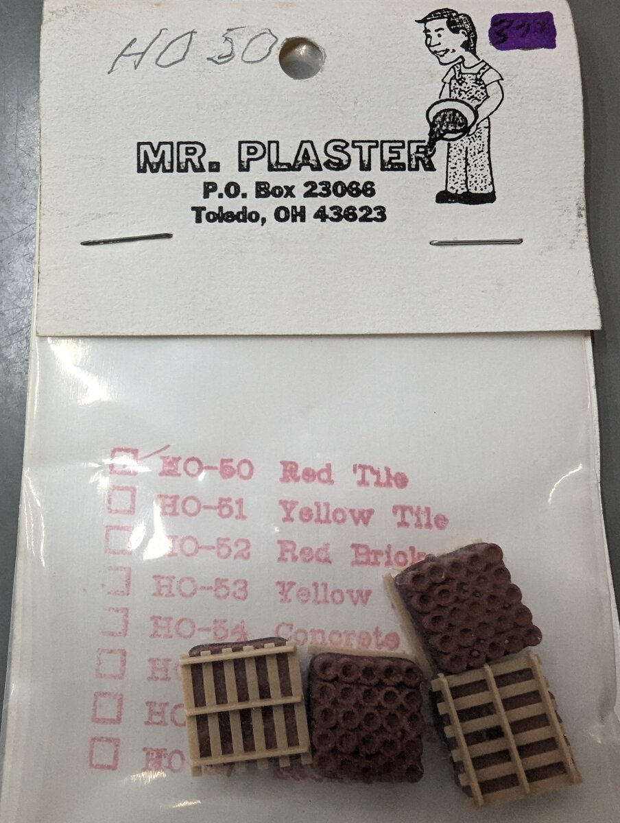 Mr. Plaster 50 HO Red Tiles Stacked on Pallets (Set of 4)