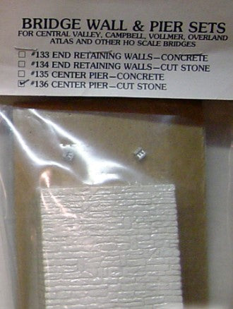 Model Masterpieces 136 HO Cut Stone Center Pier for Bridge Wall & Pier Sets