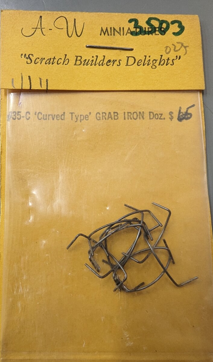 A-W Miniatures 35-C HO Curved Type Grab Iron (Pack of 12)