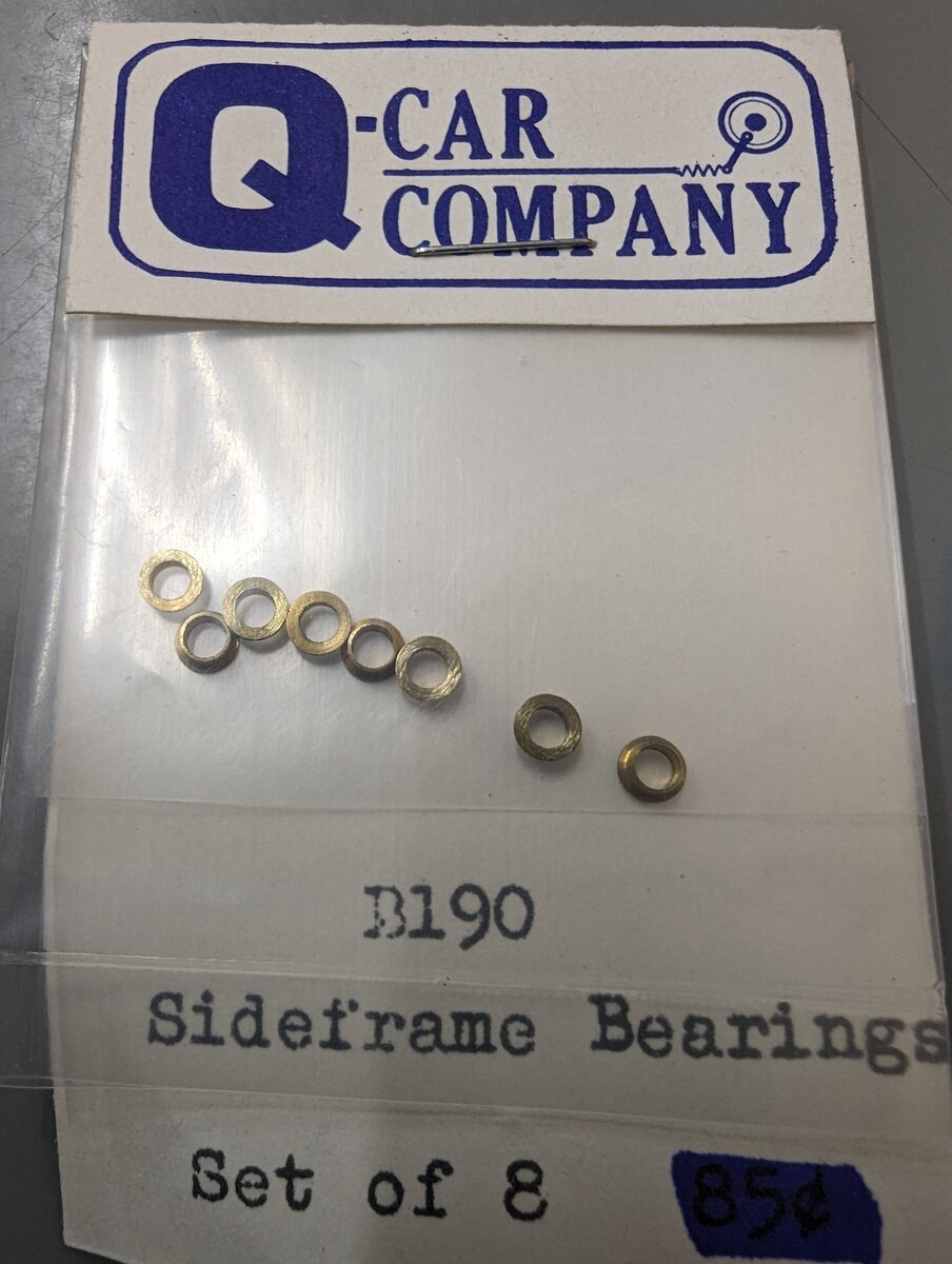 Q-Car Company B190 HO Sideframe Bearings (Set of 8)