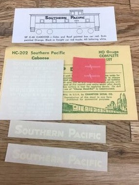 Champ Decals HC-202 HO S.P. Caboose Decal Set