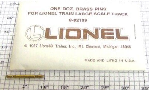 Lionel 8-82109 G Scale Brass Pin For Lionel Train Large Scale Track (12)