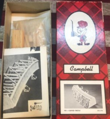 Campbell Scale Models 303-375 HO Curved Trestle Open Deck Wood Kit