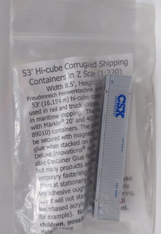MCZ Models Z Scale CSX 53'''' High Cube Corrugated Shipping Container