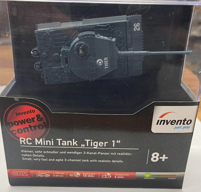 Invento Products 500072 RC Solid Blue Tiger 1 Mini Tank – Trainz