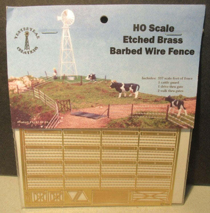 Yesteryear BF-04 HO Etched Brass Barbed Wire Fence