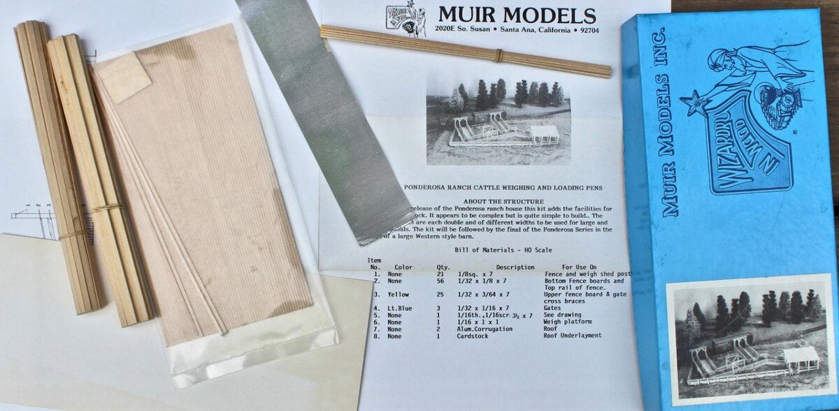 Muir Models 109 HO Ponderosa Ranch Cattle Weighing & & Loading Pens Building Kit