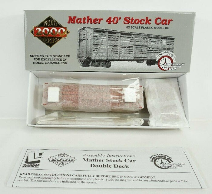 Life Like 30947 HO Proto 2000 CB&Q Double Deck Mather 40'''' Stock Car # 50036 K