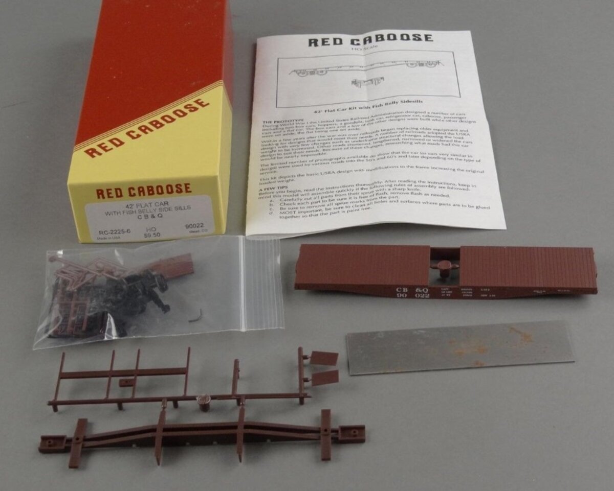 Red Caboose RC-2225-5 HO Chicago Burlington & Quincy w/Fish Belly Side Sills Kit