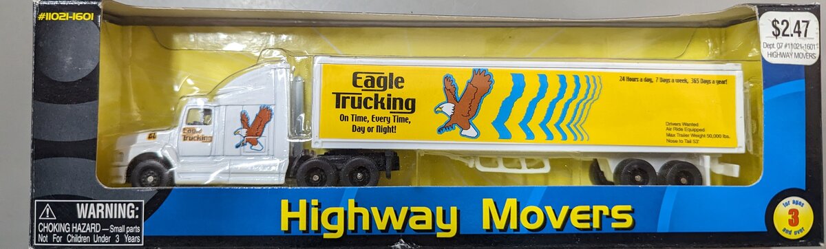 Kid Connection 11021-1601 1:87 Eagle Trucking Highway Movers Tractor Trailer