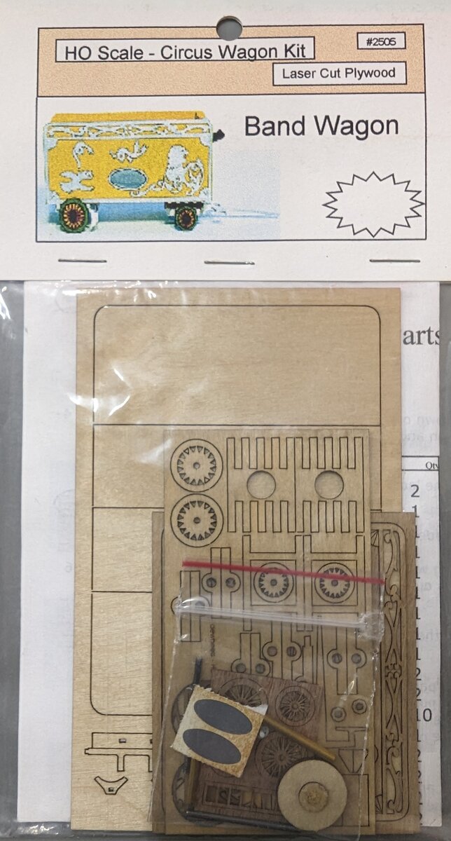 Dietrich Enterprises 2505 HO Scale Band Wagon Circus Wagon Laser Cut Plywood Kit