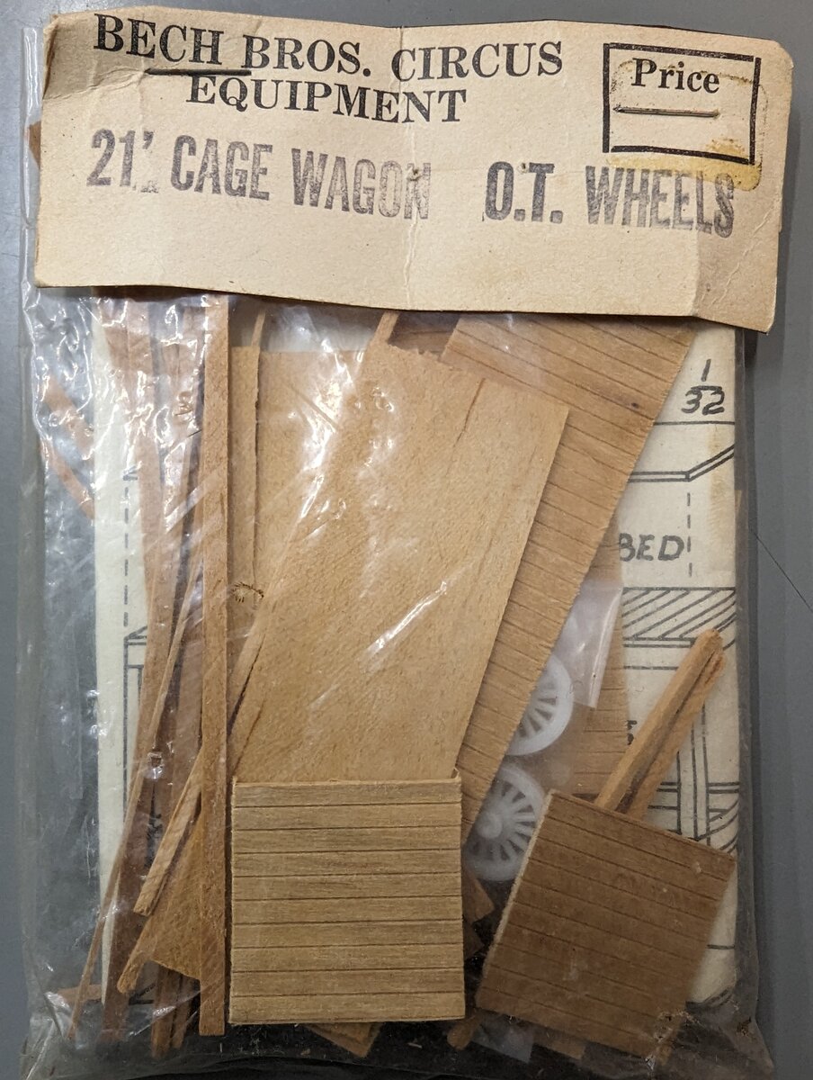 Atlantic Scale Models 21 HO Bech Bros. Circus Equipment 21'' Cage Wagon Kit