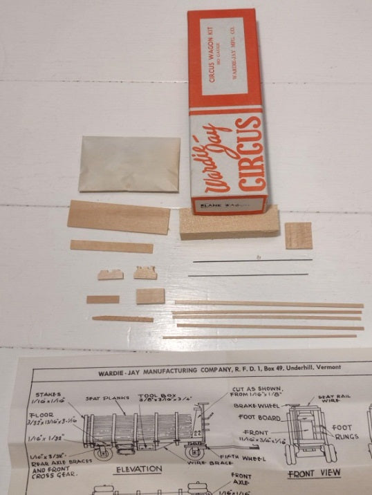 Wardie-Jay 112 HO Scale Plank Circus Wagon Kit