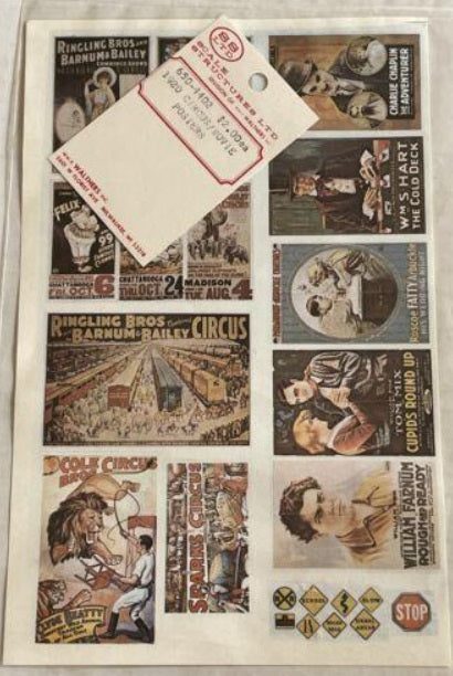 Scale Structures 4402 HO 1920 Circus & Movies Sheet of Posters (Pack of 2)