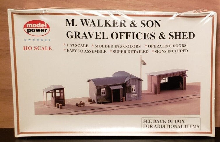Model Power 304 HO M.Walker & Son Gravel Offices & Shed Building Kit