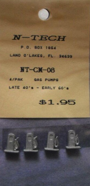 N-Tech NT-CM-08 N Scale Metal Gas Pump (Pack of 4)