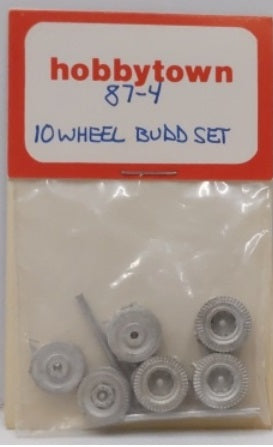 Hobby Town 87-4 HO Scale Wheel Budd Unpainted Metal Set (Set of 10)