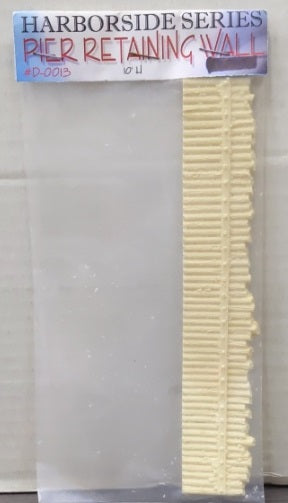 Model Tech Studios D-0013 HO Harborside Series Resin Pier Retaining Wall 10' H