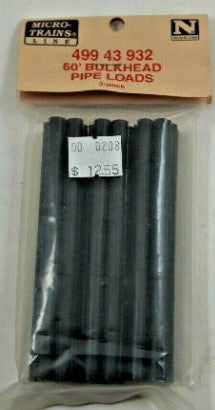 Micro-Trains 49943932 N Scale 60' Bulkhead Pipe Loads (Pack of 3)