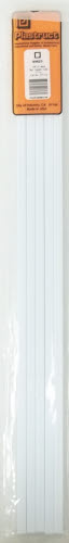 Plastruct 90623 1/4" x 15" x 1/4" Styrene Square Tubing (Pack of 5)