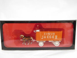 Preiser 22155 HO Circus Jaeger Horse Drawn Wagon W/Two Horses and Driver