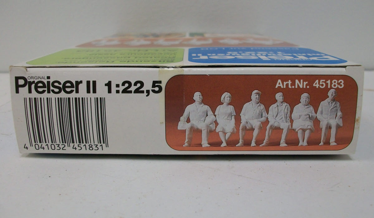 Preiser 45183 G Unpainted Seated Passengers Plastic Figure Kit (Set of 6)