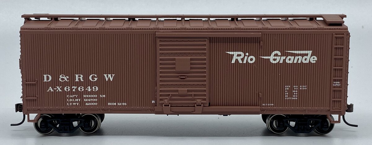 Roundhouse 85203 HO Scale Denver & Rio Grande Western 40' Wood Box Car #67649
