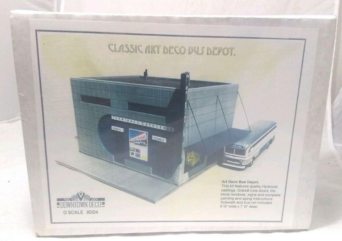 Downtown Deco DD4 O Scale Art Deco Bus Depot Building Kit