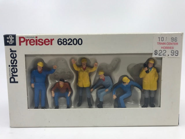 Preiser 68200 O Construction Worker Driver & Crane Personnel Figures (Set of 6)