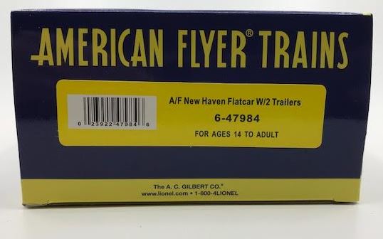 American Flyer 6-47984 S New Haven Piggyback Flatcar with Trailers