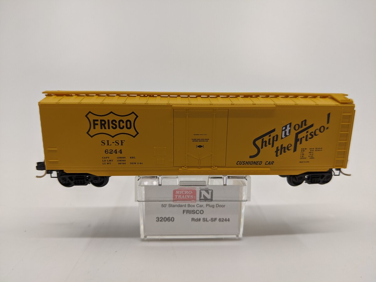 Micro-Trains 03200060 N Frisco 50' Standard Steel Plug Door Boxcar #6244