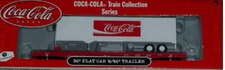 Athearn 8301 HO Coca-Cola 50' Flatcar W/40' Trailer Train Collection Series