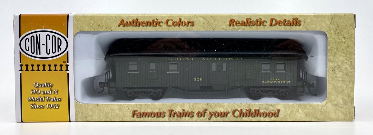 Con-Cor 0001-000330 HO Scale Great Northern Wood-Sided Baggage Car #606