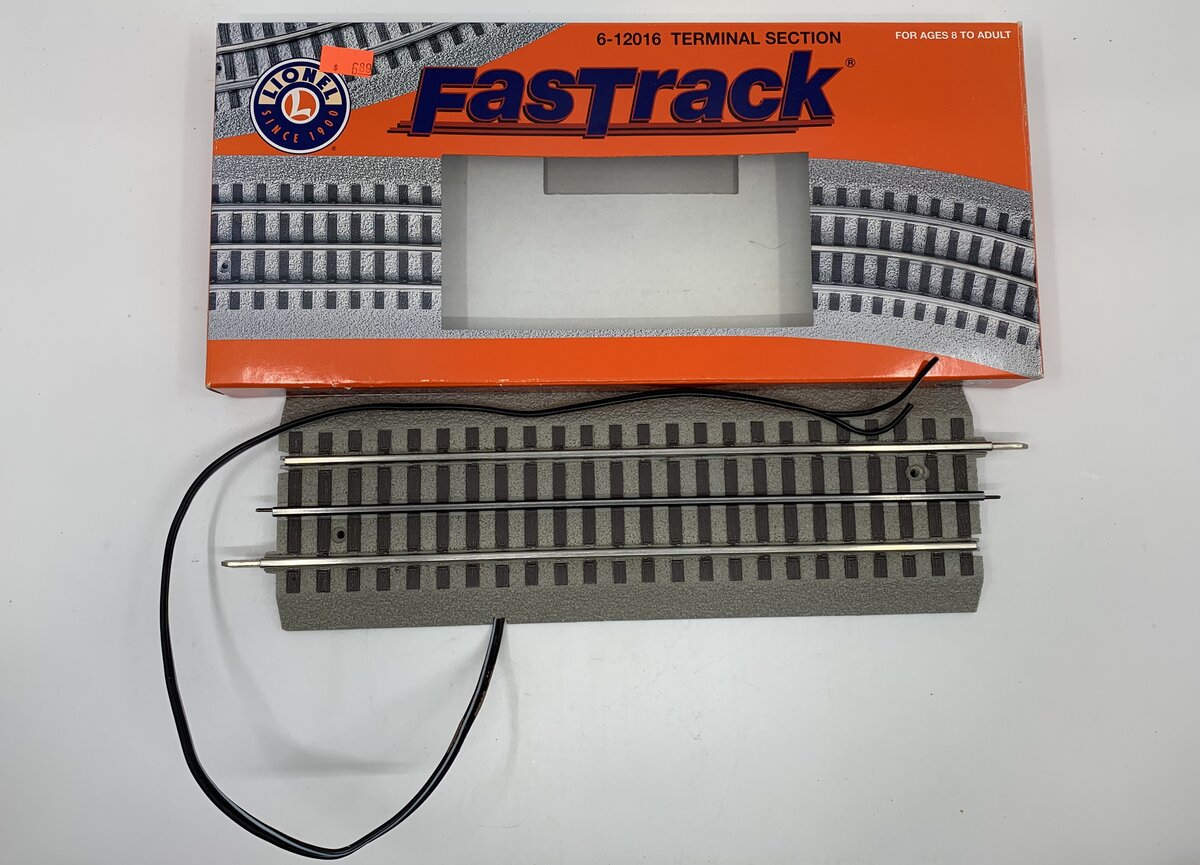 Lionel 6-12016B 10" FasTrack Terminal Section with Black Rail