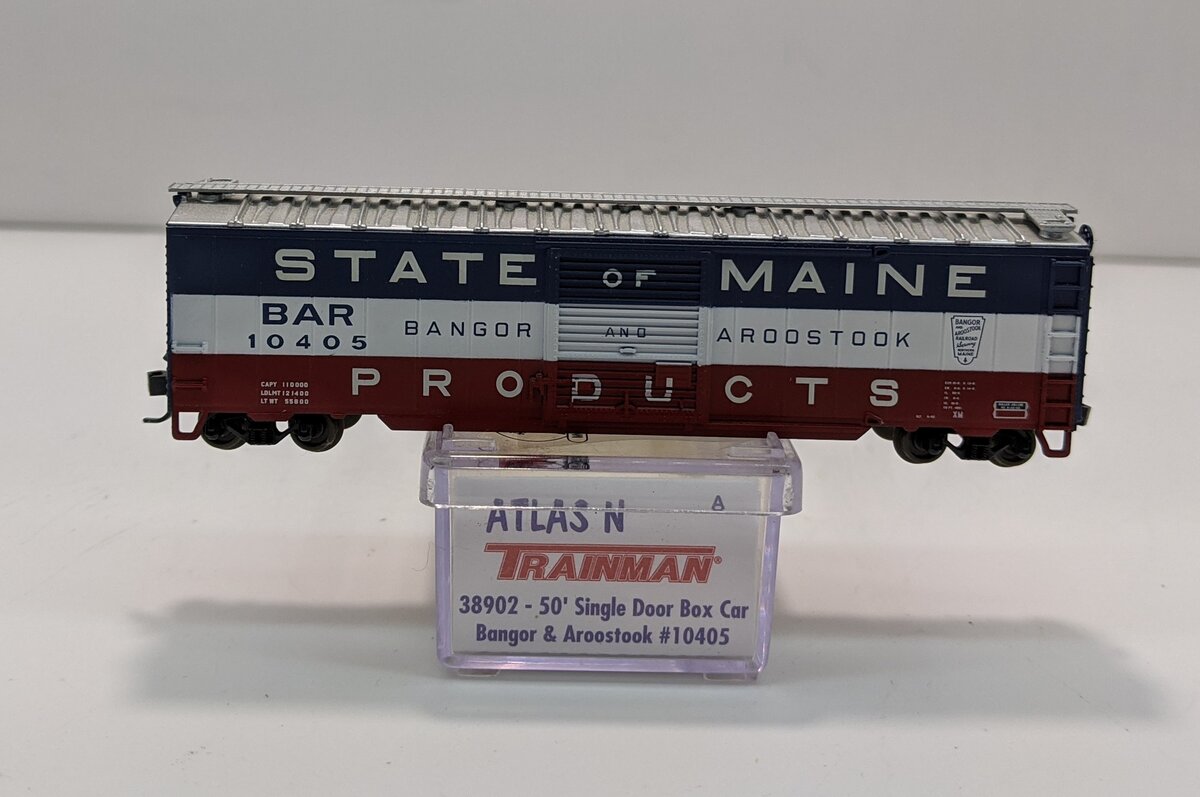 Atlas 38902 N BAR State of Maine TrainMan 50' Boxcar #10405