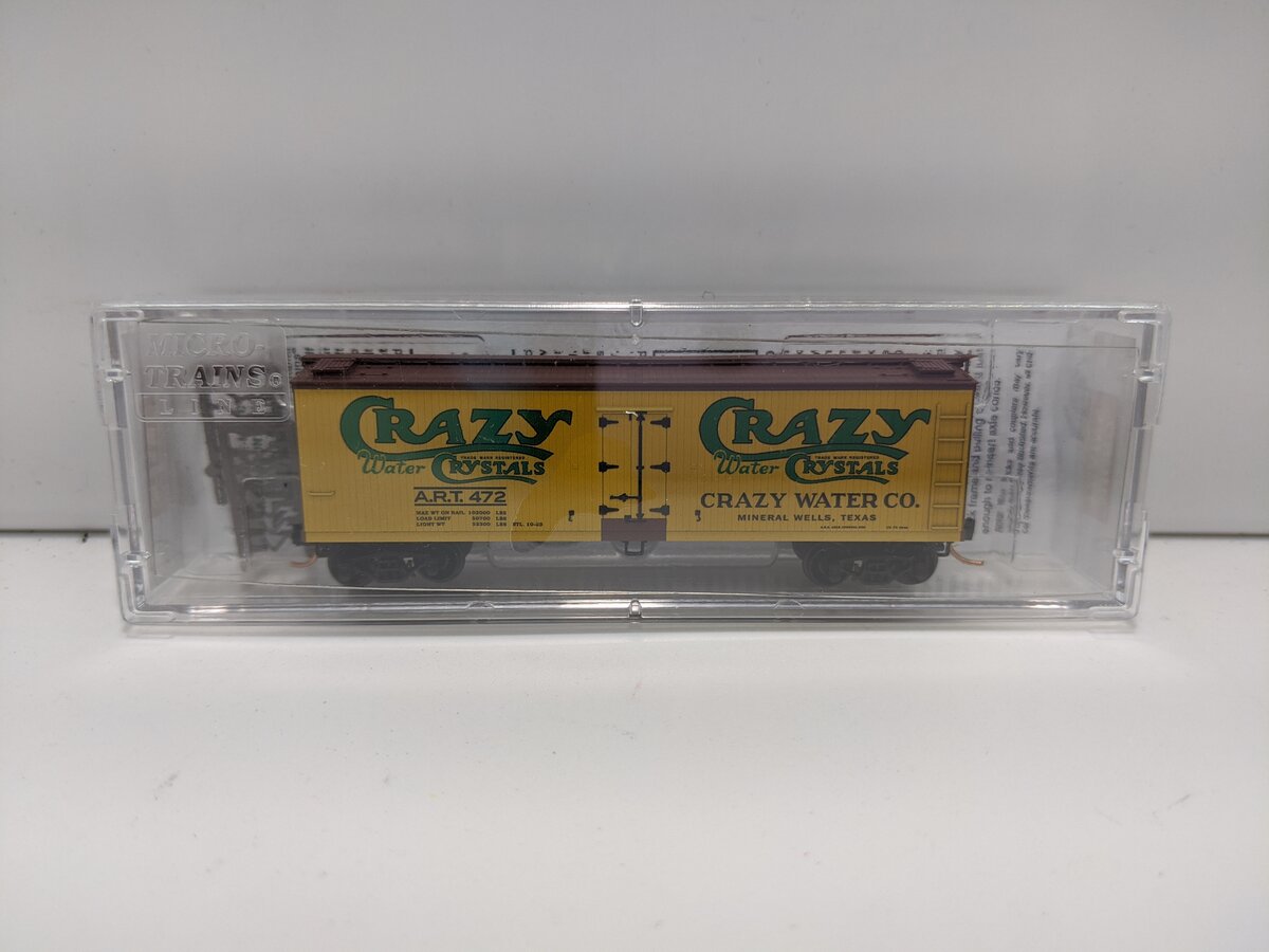 Micro-Trains 04900800 N Crazy Water Co. 40' Double Sheathed Wood Reefer Car #472
