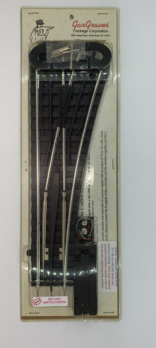 Gargraves 143-RC O O72 "Phantom" Right Hand Remote Control Switch Turnout