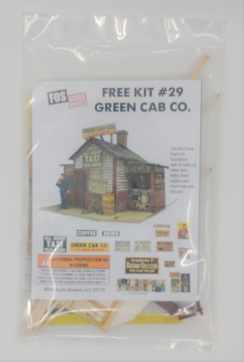 FOS Scale Limited 29 HO Green Cab Co. Service Station Builing Kit