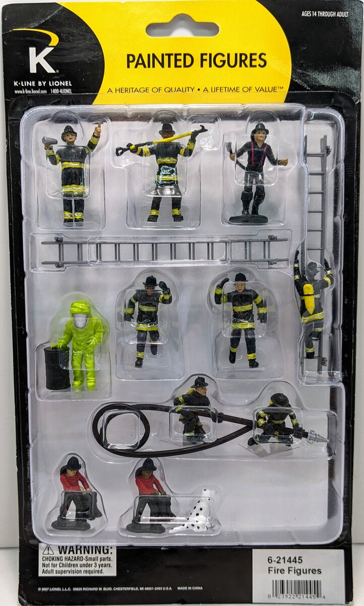 K-Line 6-21445 O By Lionel Painted Fire Fighter Figures (Set of 12)