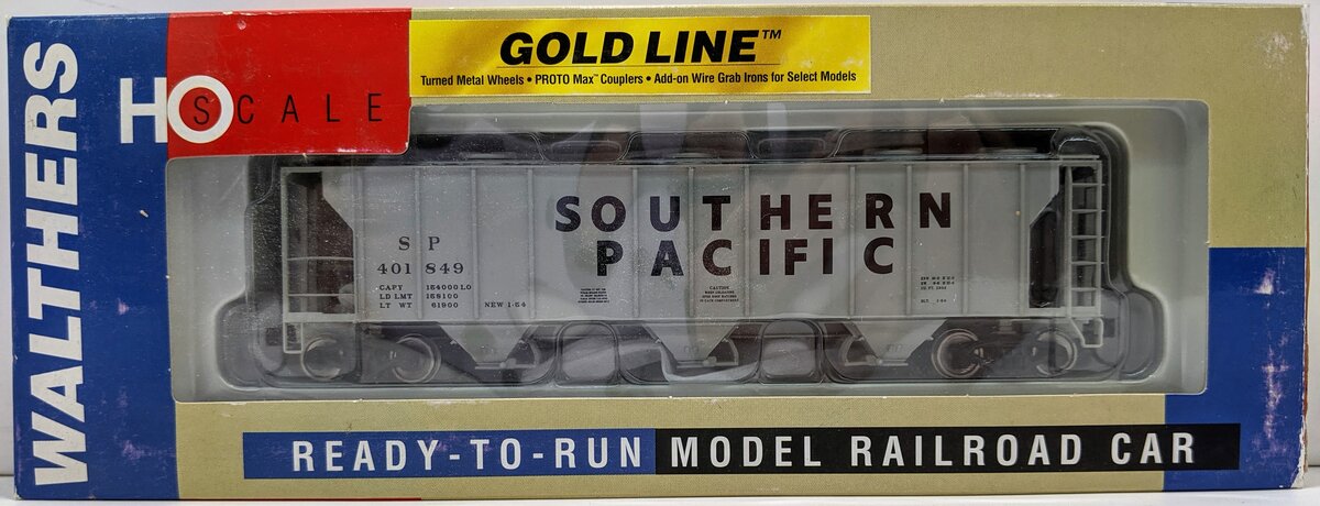 Walthers 932-7979 HO Scale Southern Pacific #401849 Covered Hopper Gold Line