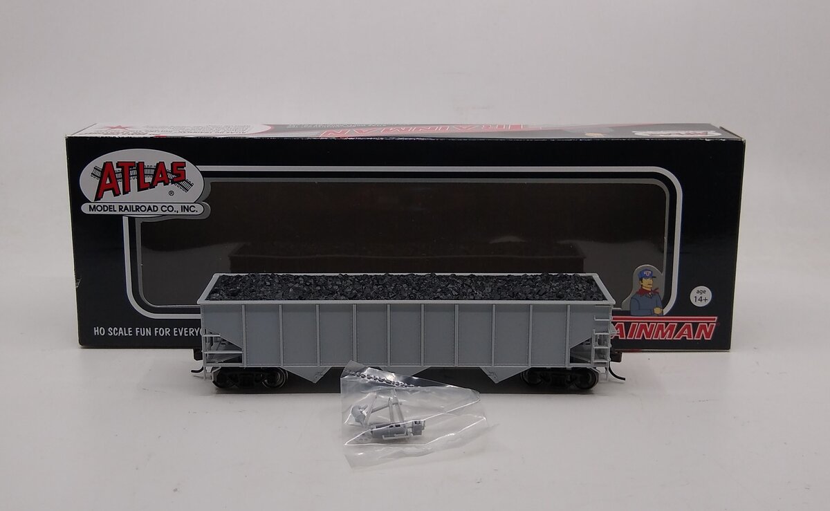 Atlas 20002908 HO Undecorated AAR 70 Ton 3-Bay Open Hopper with Standard Ends