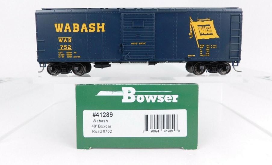 Bowser 41289 HO Wabash 40' Steel Side Box Car #752