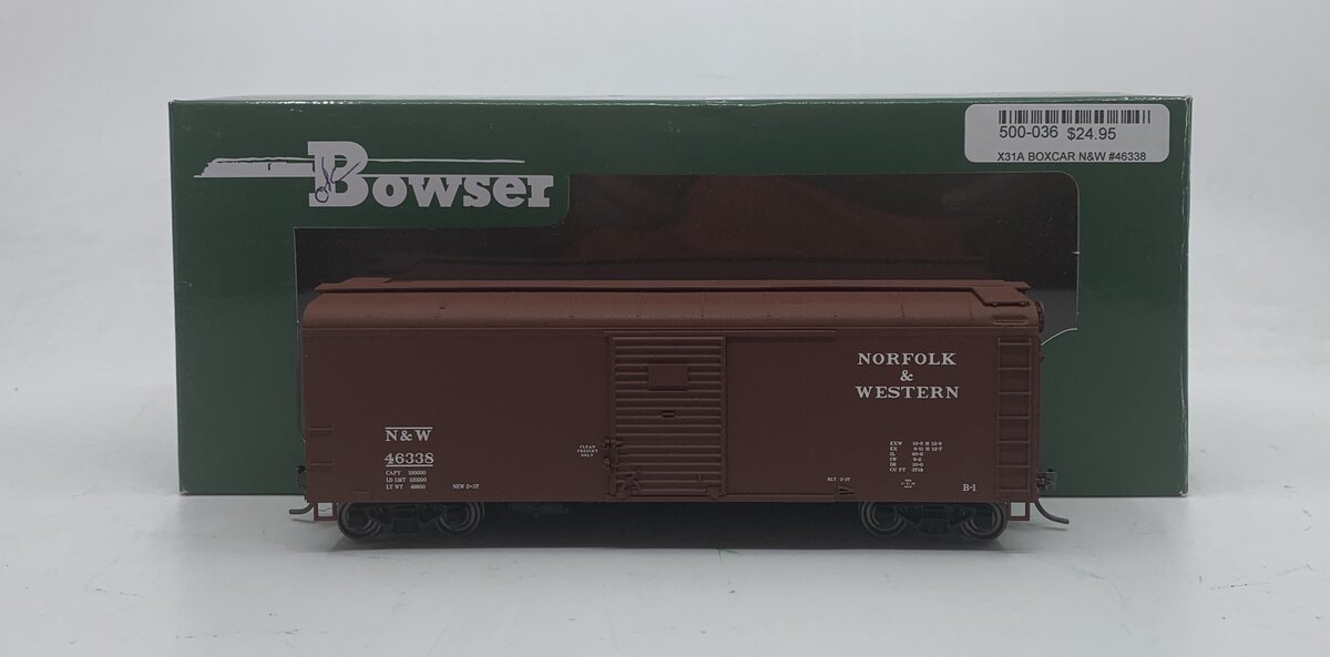 Bowser 41055 HO Norfolk & Western Class X31a Round-Roof Boxcar #46338