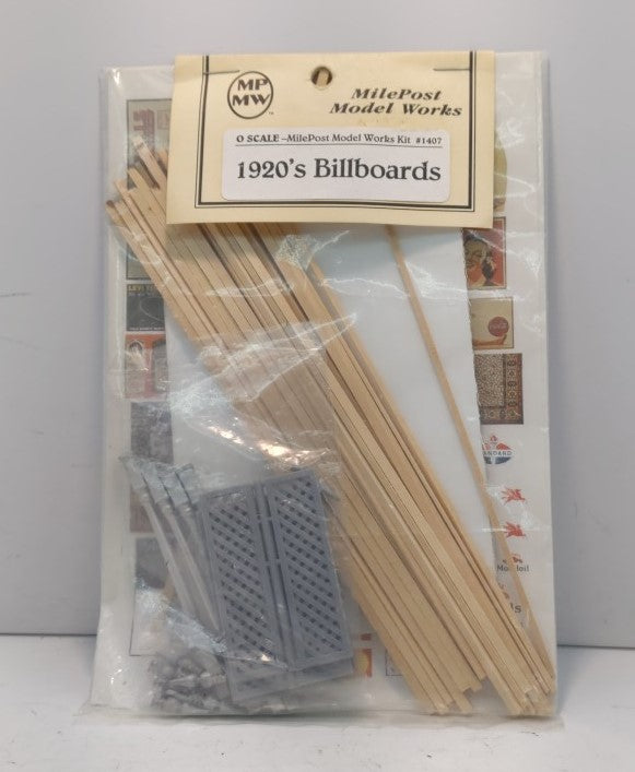 Mile Post Model Works 1407 O Scale 1920's Billboards Kit