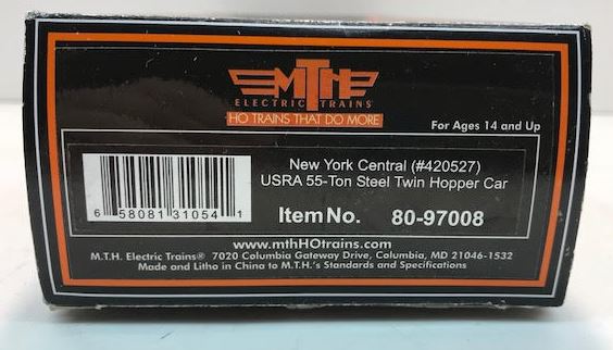 MTH 80-97008 NYC USRA 55-Ton Steel Twin Bay Hopper Car #420527