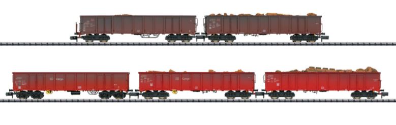 Trix 15993 N Scale Deutsche Bahn AG Scrap Transport Freight Car Set (Set of 5)