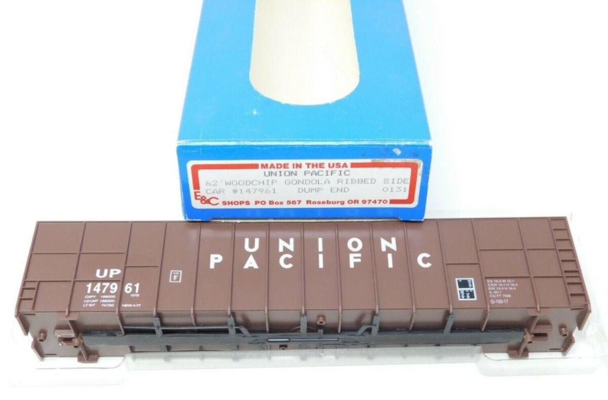 E&C Shops 0131 HO Union Pacific 62' Woodchip Gondola Ribbed Side Dump End Kit