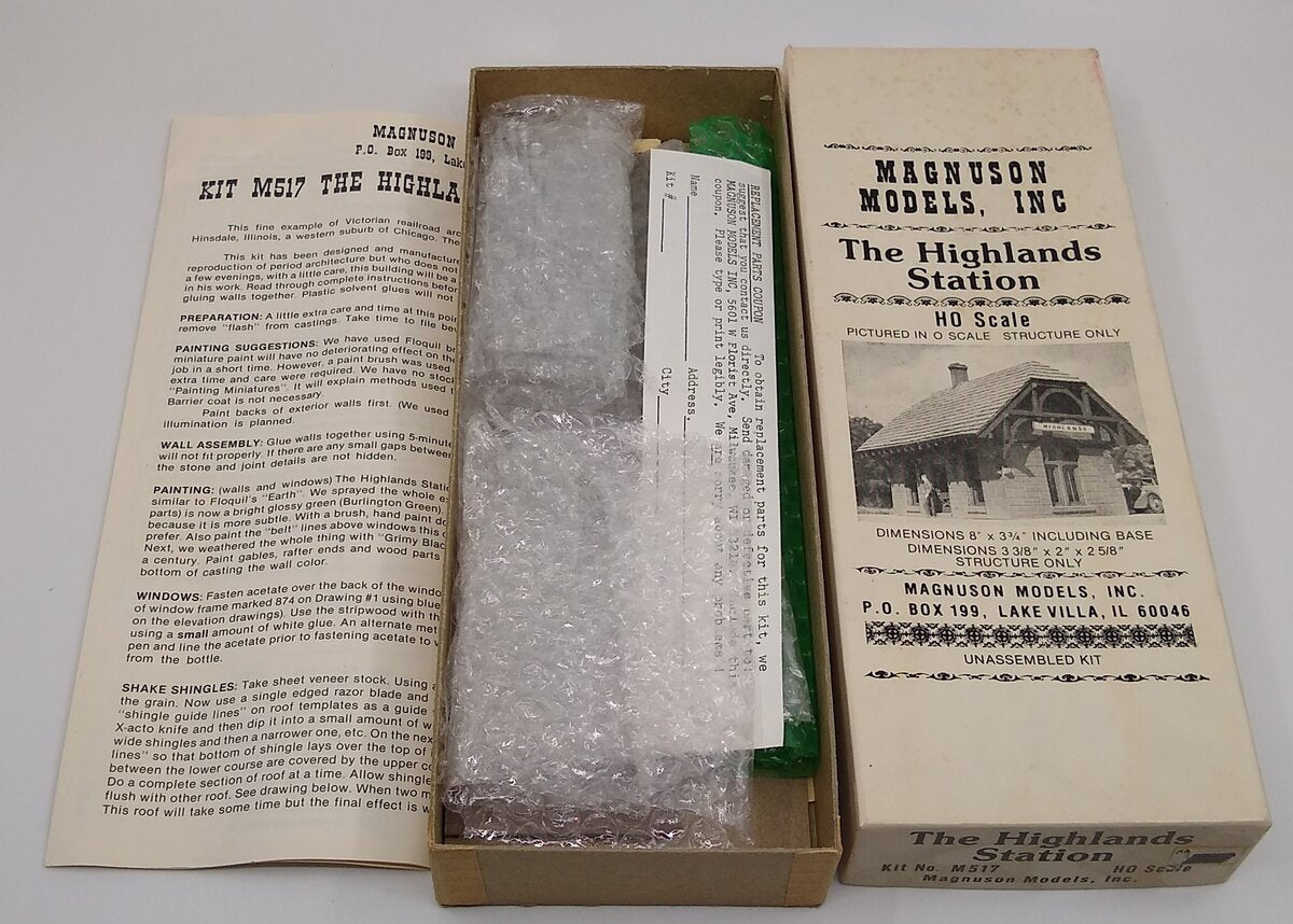 Magnuson Models M517 HO Scale The Highlands Station Building Kit