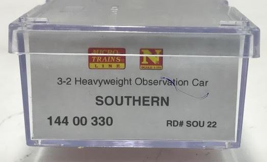 Micro-Trains 14400330 N Southern 3-2 Heavyweight Observation Car #22